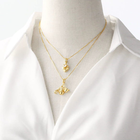 Wholesale Jewelry Copper Heart Pendant Necklace Electroplating Minimalist Style