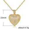 Wholesale Jewelry Copper Heart Pendant Necklace Mixed Gem Inlay Set With Precious Stones