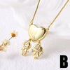 Wholesale Jewelry Copper Heart Pendant Necklace With Box Chain Electroplating