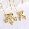 Wholesale Jewelry Copper Heart Pendant Necklace With Box Chain Electroplating