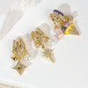 Wholesale Jewelry Copper Heart Rhombus Geometric Electroplated Tassel Pendant Necklace