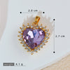 Wholesale Jewelry Copper Heart Shape Electroplating Love Zircon Single Pendant Necklace And Earrings For Women