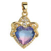 Wholesale Jewelry Copper Heart Shape Electroplating Love Zircon Single Pendant Necklace And Earrings For Women