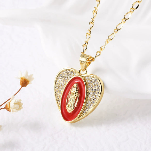 Wholesale Jewelry Copper Heart Shape Goldplated Lip Chain Necklace