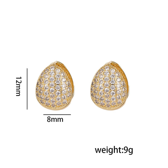 Wholesale Jewelry Copper Heart Shape Minimalist Electroplated Women's Earrings