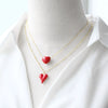 Wholesale Jewelry Copper Heart Shape Pendant Necklace With Goldplated Electroplating