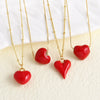 Wholesale Jewelry Copper Heart Shape Pendant Necklace With Goldplated Electroplating
