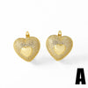 Wholesale Jewelry Copper Heart Shaped Earrings With Electroplating