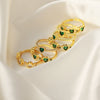 Wholesale Jewelry Copper Heart Shaped Geometric Inlaid Zircon Open Ring For Women