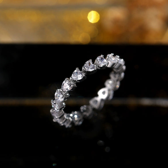 Wholesale Jewelry Copper Heart Shaped Zircon Ring Women's