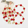 Wholesale Jewelry Copper Heart Star Fruit Pendant Beaded Bracelet Electroplated