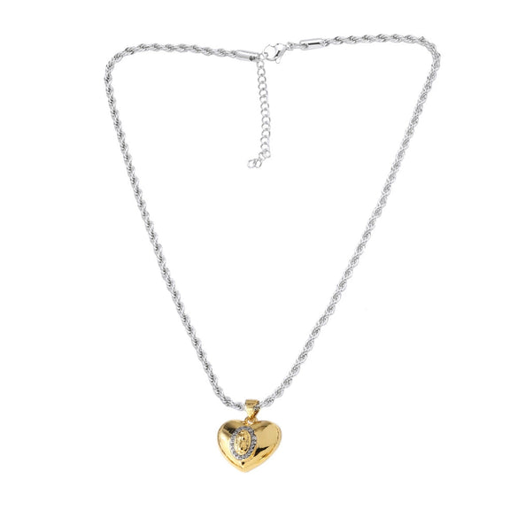 Wholesale Jewelry Copper Heartshaped Electroplated Necklace With O Word Chain