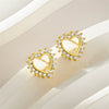 Wholesale Jewelry Copper Heartshaped Geometric Polish Earrings For Women