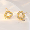 Wholesale Jewelry Copper Heartshaped Geometric Polish Earrings For Women