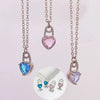 Wholesale Jewelry Copper Heartshaped Love Lock Zirconia Pendant Necklace For Women