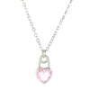 Wholesale Jewelry Copper Heartshaped Love Lock Zirconia Pendant Necklace For Women
