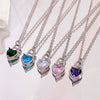 Wholesale Jewelry Copper Heartshaped Love Lock Zirconia Pendant Necklace For Women