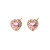 Wholesale Jewelry Copper Heartshaped Micro Inlaid Zircon Earrings 18K Plated