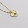 Wholesale Jewelry Copper Heartshaped Pendant Necklace With Devil's Eye Pattern And Electroplating Treatment