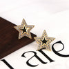 Wholesale Jewelry Copper Heartshaped Starinlaid Electroplated Earrings For Women