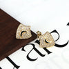 Wholesale Jewelry Copper Heartshaped Starinlaid Electroplated Earrings For Women
