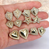 Wholesale Jewelry Copper Heartshaped Starinlaid Electroplated Earrings For Women