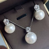 Wholesale Jewelry Copper Imitation Pearl Minimalist Geometric Earrings Necklace Set For Women