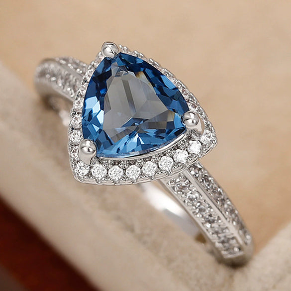 Wholesale Jewelry Copper Inlaid Geometric Zircon Women's Ring