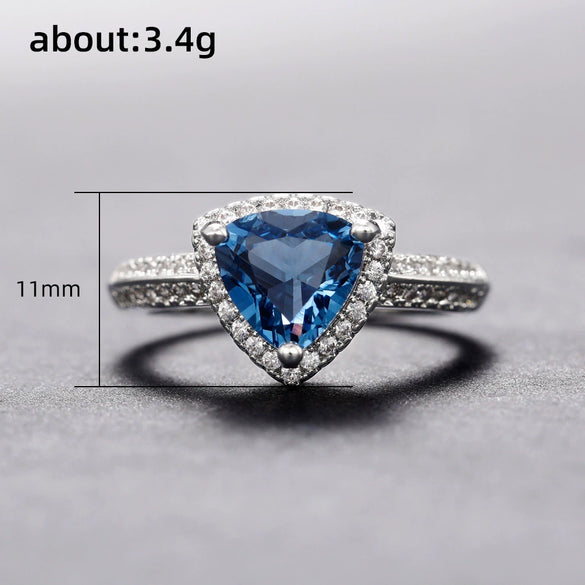 Wholesale Jewelry Copper Inlaid Geometric Zircon Women's Ring