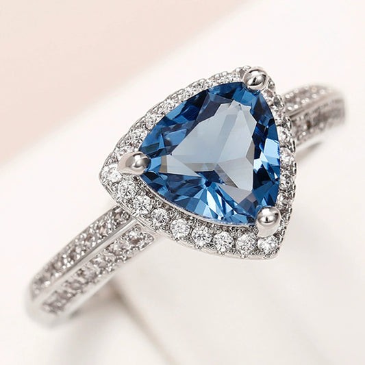Wholesale Jewelry Copper Inlaid Geometric Zircon Women's Ring
