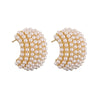 Wholesale Jewelry Copper Inlaid Pearl Geometric Cshaped Dropshaped Women's Ear Studs