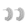 Wholesale Jewelry Copper Inlaid Pearl Geometric Cshaped Dropshaped Women's Ear Studs