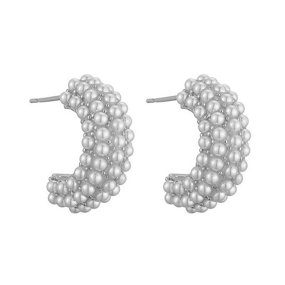 Wholesale Jewelry Copper Inlaid Pearl Geometric Cshaped Dropshaped Women's Ear Studs