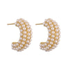 Wholesale Jewelry Copper Inlaid Pearl Geometric Cshaped Dropshaped Women's Ear Studs