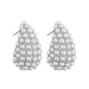 Wholesale Jewelry Copper Inlaid Pearl Geometric Cshaped Dropshaped Women's Ear Studs