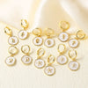 Wholesale Jewelry Copper Inlaid Shell Geometric Pendant Earrings With Electroplating For Women