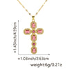Wholesale Jewelry Copper Inlaid Zircon Cross Pendant Necklace Fashion Geometric Style Handmade