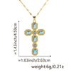 Wholesale Jewelry Copper Inlaid Zircon Cross Pendant Necklace Fashion Geometric Style Handmade