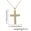 Wholesale Jewelry Copper Inlaid Zircon Cross Pendant Necklace Fashion Geometric Style Handmade