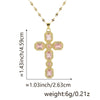 Wholesale Jewelry Copper Inlaid Zircon Cross Pendant Necklace Fashion Geometric Style Handmade