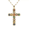 Wholesale Jewelry Copper Inlaid Zircon Cross Pendant Necklace Fashion Geometric Style Handmade