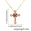 Wholesale Jewelry Copper Inlaid Zircon Cross Pendant Necklace Fashion Geometric Style Handmade