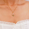 Wholesale Jewelry Copper Inlaid Zircon Electroplated Real Gold Flower Pendant Titanium Steel Chain Women's Necklace
