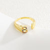 Wholesale Jewelry Copper Inlaid Zircon Fashion Open Ring With Letter Pattern
