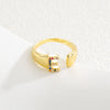 Wholesale Jewelry Copper Inlaid Zircon Fashion Open Ring With Letter Pattern