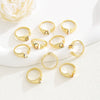 Wholesale Jewelry Copper Inlaid Zircon Fashion Open Ring With Letter Pattern