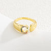 Wholesale Jewelry Copper Inlaid Zircon Fashion Open Ring With Letter Pattern