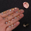 Wholesale Jewelry Copper Inlaid Zircon Flower Mini Cartilage Ear Buckle For Women