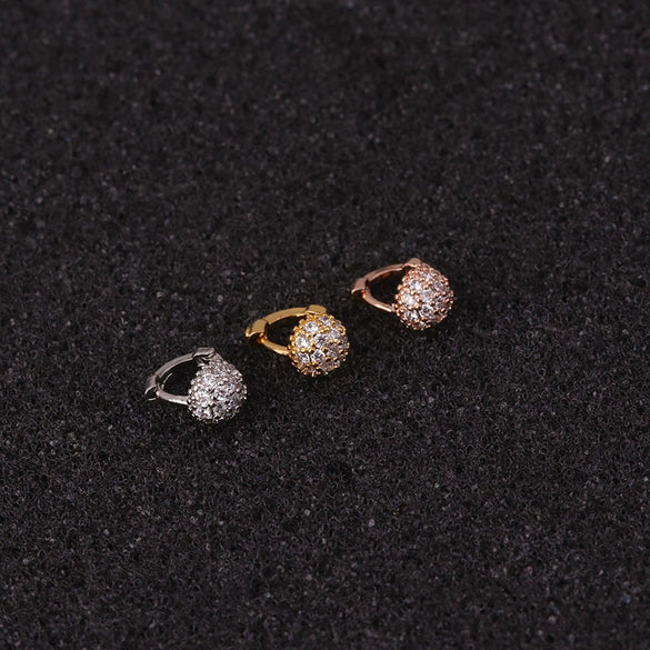 Wholesale Jewelry Copper Inlaid Zircon Flower Mini Cartilage Ear Buckle For Women