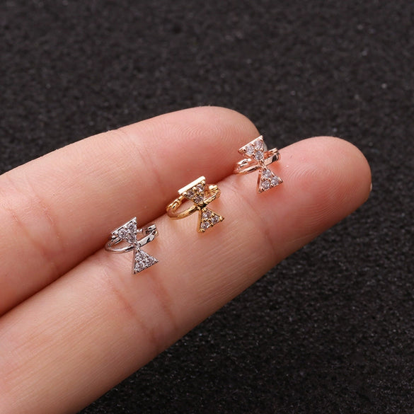 Wholesale Jewelry Copper Inlaid Zircon Flowers Women's Cartilage Earrings